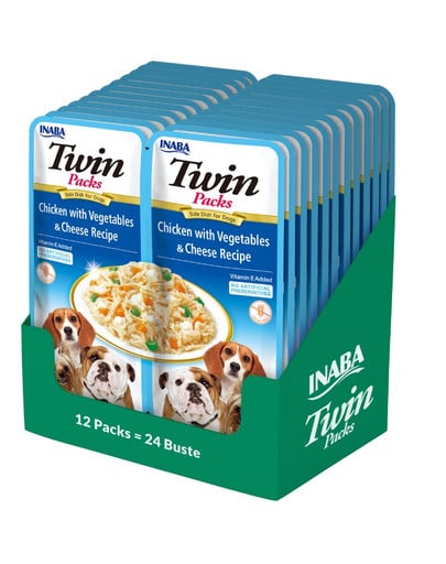 INABA Dog Twin Packs karma uzupełniająca w bulionie dla psów 24x40 g