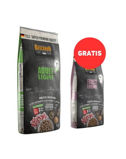 BELCANDO Adult Light M-XL 12.5 kg sucha karma dla psów mało aktywnych + karma 1 kg GRATIS