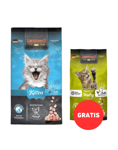 LEONARDO Kitten karma dla kociąt 7,5 kg + karma 300g GRATIS