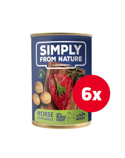 SIMPLY FROM NATURE Mokra karma dla psa Konina z ziemniakami 6 x 400 g + przysmak GRATIS