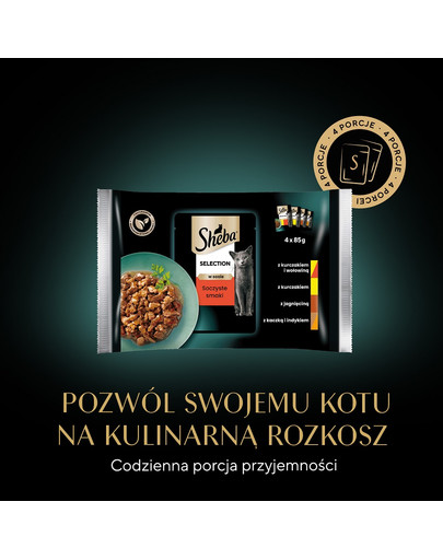 SHEBA Selection in Sauce 4x85g saszetka dla kotów w sosie