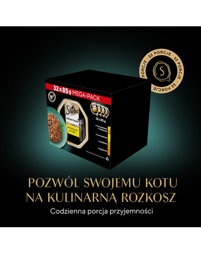 SHEBA Select Slices in Gravy Mix smaków drobiowych w sosie drób, kurczak i indyk 32x85g