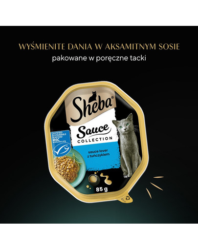 SHEBA Sauce Collection tacka 85 g kawałki w sosie z tuńczykiem