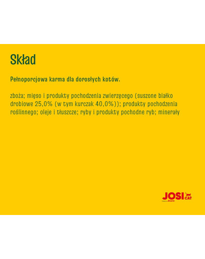 JOSERA JosiCat Crunchy Chicken 18kg z drobiem dla dorosłych kotów