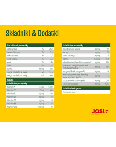 JOSERA JosiCat Crunchy Chicken 650g z drobiem dla dorosłych kotów