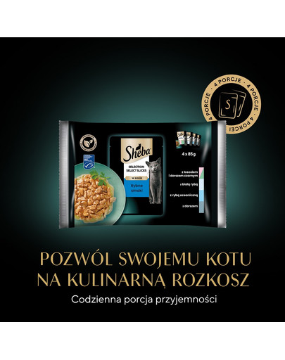 SHEBA Selection in Sauce 4x85g saszetka dla kotów w sosie