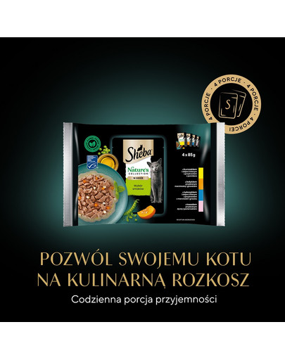 SHEBA Nature’s Collection Wybór Smaków mokra karma pełnoporcjowa dla dorosłych kotów w sosie