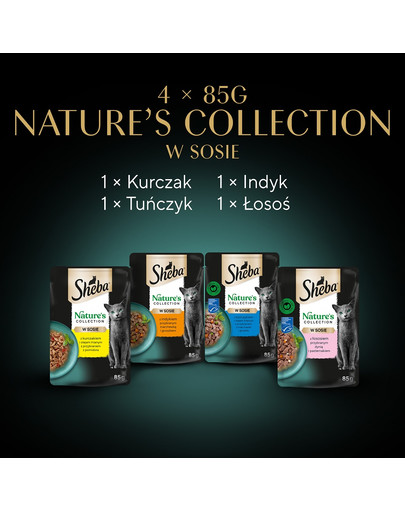 SHEBA Nature’s Collection Wybór Smaków mokra karma pełnoporcjowa dla dorosłych kotów w sosie