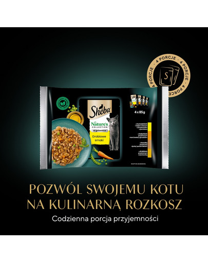 SHEBA Nature’s Collection Drobiowe Smaki mokra karma pełnoporcjowa dla dorosłych kotów w galaretce saszetka 4x85g