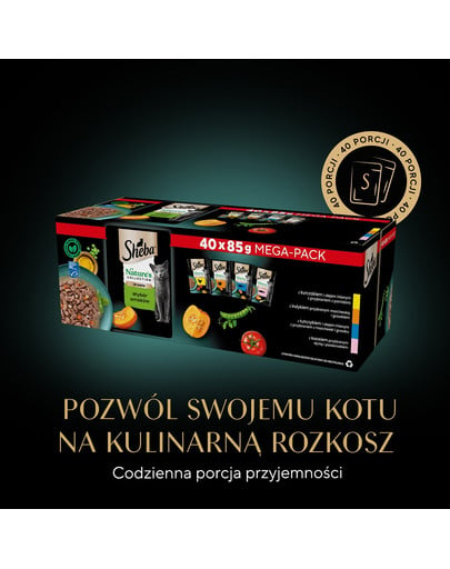 SHEBA Nature’s Collection Wybór Smaków w sosie mokra karma pełnoporcjowa dla dorosłych kotów 40x85 g