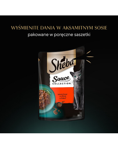 SHEBA Sauce Collection Beef 85g kawałki z wołowiną w sosie dla kotów