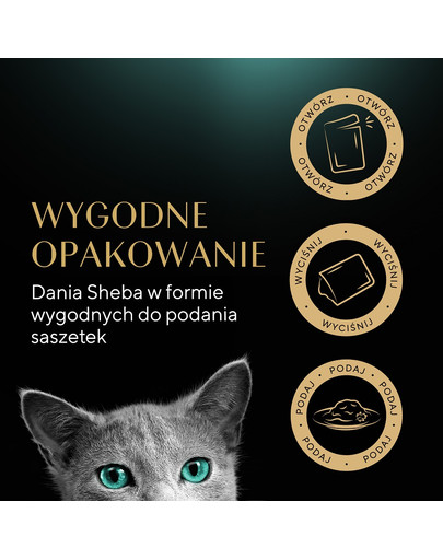 SHEBA Selection Rybne Smaki w sosie 12x85g mokra karma z łososiem i dorszem czarnym, białą rybą, rybą oceaniczną, dorszem dla kota