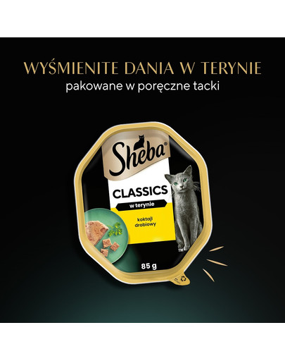 SHEBA tacka Classics Koktajl Drobiowy 85g - mokra karma pełnoporcjowa dla dorosłych kotów, w pasztecie