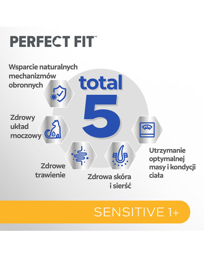 PERFECT FIT (Sensitive 1+) 750 g Bogaty w indyka - sucha karma dla kota z wrażliwym układem trawiennym