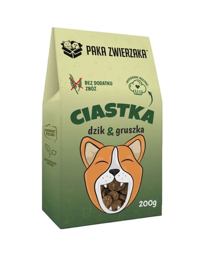 Dzik z gruszką 200 g ciastka dla psa