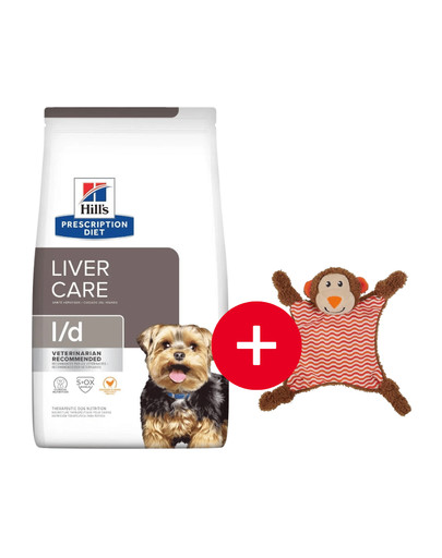 HILL'S Prescription Diet Canine l/d Liver Care 10 kg dla psów z problemami z wątrobą + zabawka GRATIS