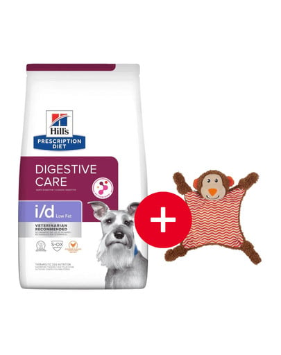 HILL'S Prescription Diet Digestive Care i/d ActivBiome Canine Low Fat kurczak 12 kg dla psów z wrażliwym układem pokarmowym + zabawka GRATIS