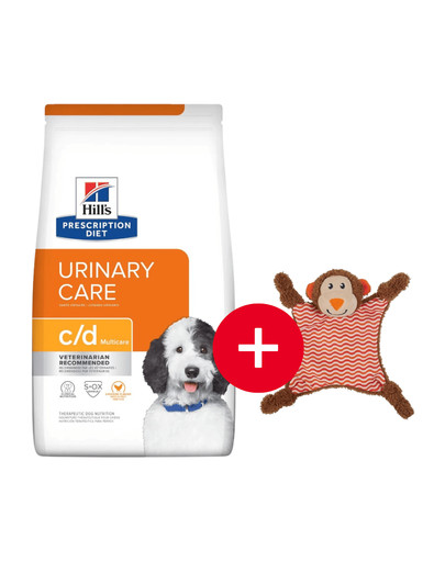 HILL'S Prescription Diet Canine c/d Multicare Chicken 12 kg dla psów z problemami z układem moczowym + zabawka GRATIS