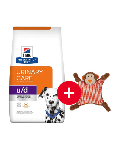 HILL'S Prescription Diet Canine U/D Urinary Care 10 kg dla psów z wrażliwym układem moczowym + zabawka GRATIS