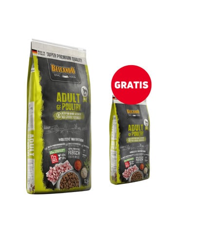 BELCANDO Adult Grain Free Poultry M-XL 12.5 kg sucha karma dla psów + karma 1 kg GRATIS