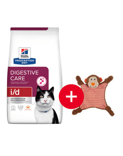 HILL'S Prescription Diet Feline Digestive Care i/d 8 kg karma dla kotów z chorobami układu pokarmowego + zabawka GRATIS