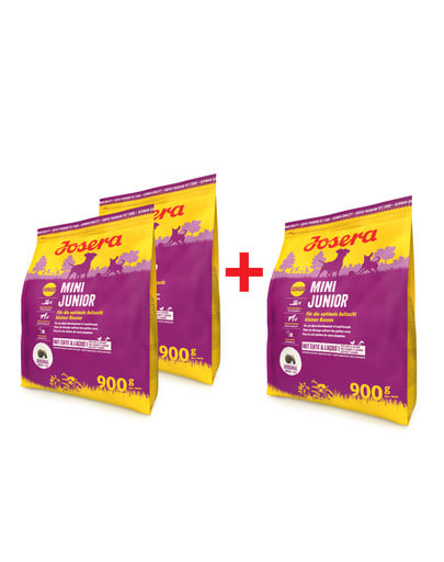 JOSERA MiniJunior 3 x 900 g karma dla szczeniąt (2+1 GRATIS)