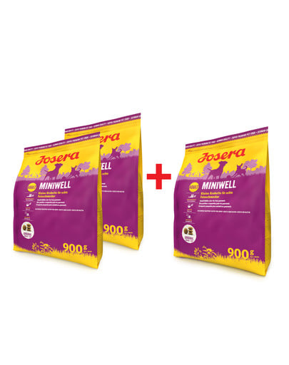 JOSERA Dog Miniwell 3 x 900 g dla małych ras (2+1 GRATIS)