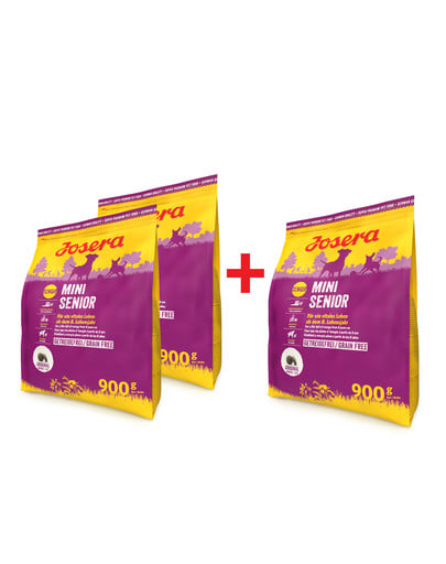 JOSERA MiniSenior 3 x 900 g dla starszych psów małych ras (2+1 GRATIS)