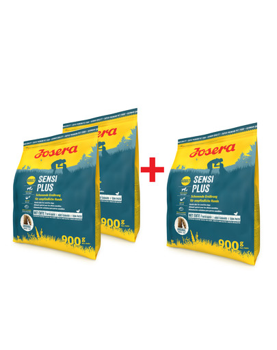 JOSERA SensiPlus Adult 3 x 900 g dla psów z wrażliwym układem pokarmowym (2+1 GRATIS)