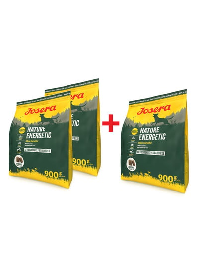 JOSERA Nature Energetic 3 x 900 g dla psów aktywnych (2+1 GRATIS)