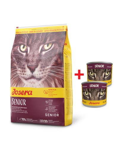 JOSERA Cat Carismo Senior 10 kg sucha karma dla kotów starszych + 2 x Senior puszka 200 g GRATIS