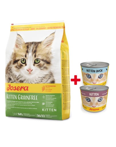 JOSERA Kitten GrainFree Sucha karma dla kociąt 10 kg + 2 x puszka kitten mix 200 g GRATIS