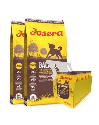 JOSERA Balance 2 x 12,5kg dla starszych lub mało aktywnych psów + 5 x 900g GRATIS