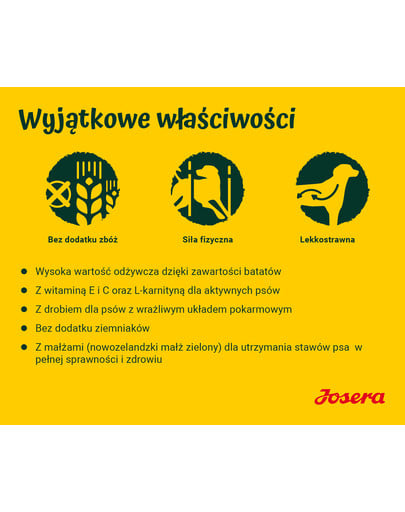 JOSERA Nature Energetic 12,5kg dla dorosłych aktywnych psów