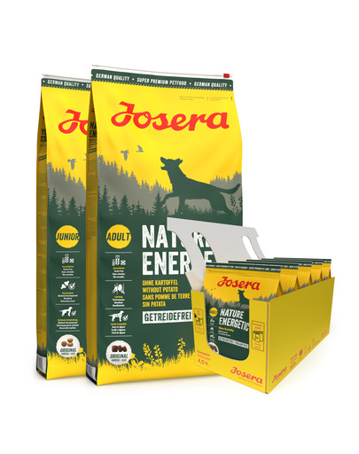 JOSERA Nature Energetic 2 x 12,5kg dla dorosłych aktywnych psów + 5 x 900g GRATIS