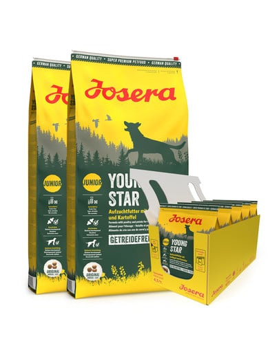 JOSERA YoungStar 2 x 12,5kg dla szczeniąt i młodych psów + 5 x 900g GRATIS