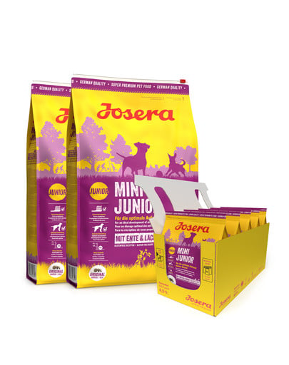 JOSERA Mini Junior 2 x 10kg dla szczeniąt ras małych + 5 x 900g GRATIS