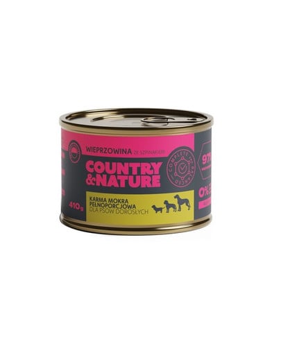 COUNTRY&NATURE Bezzbożowa mokra karma 410 g dla dorosłych psów