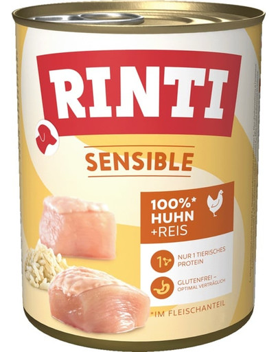 RINTI Sensible puszka z ryżem dla psów wrażliwych 800 g