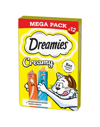 Creamy MEGA PACK karma uzupełniająca z kurczakiem i z łososiem 12x10 g