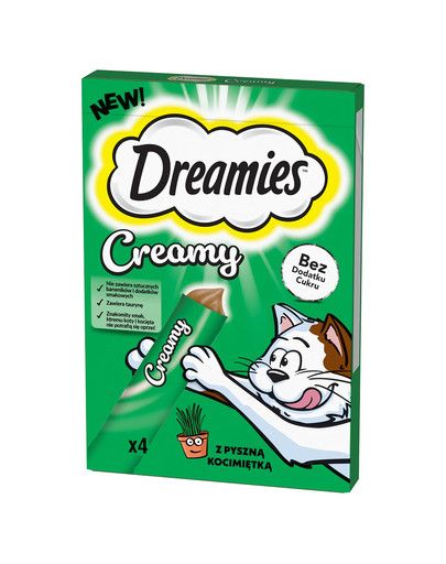 DREAMIES Creamy karma uzupełniająca z pyszną kocimiętką dla kota 4x10 g