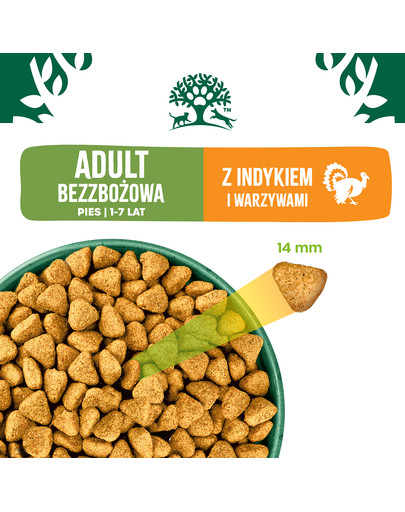 JAMES WELLBELOVED Adult 1,5 kg bezzbożowa sucha karma pełnoporcjowa dla dorosłych psów 1-7 lat bogata w indyka i warzywa