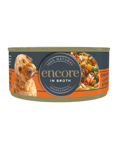 Dog kurczak z wątróbką wołową i warzywami w bulionie dla psa 12x156g