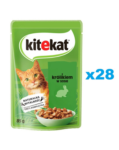 KITEKAT Królik w sosie 28x85 g dla dorosłych kotów