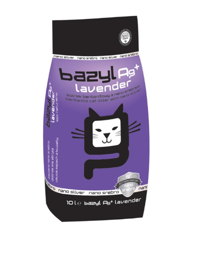 Ag+ Lavender 10 L żwirek bentonitowy z nano srebrem o zapachu lawendy dla kota