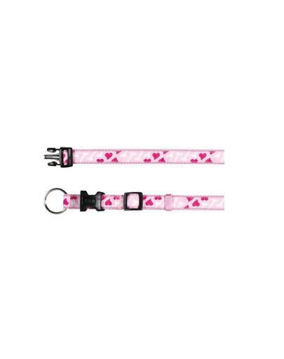 Obroża rose heart l-xl 40-65 cm / 25 mm róż