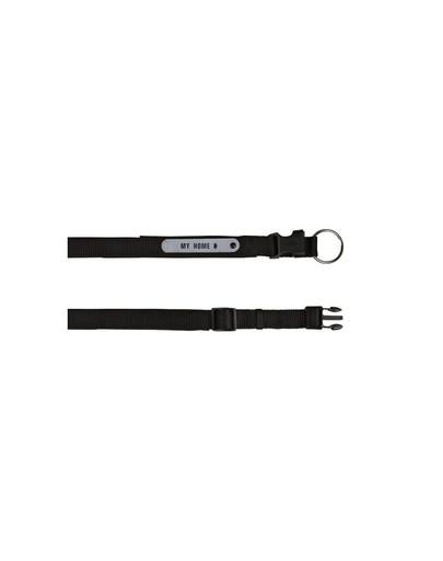 Obroża z adresówką l: 45–50 cm / 25 mm czarna