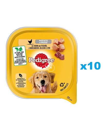 PEDIGREE  Adult tacka 10x300 g mokra karma dla psów z kurczakiem i olejem z ryb w musie