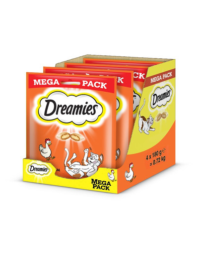 DREAMIES Mega Pack 4x180 g przysmak z pysznym kurczakiem dla kota