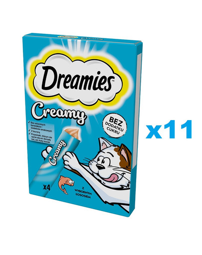 DREAMIES Creamy karma uzupełniająca z wybornym łososiem dla kota 44x10 g